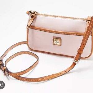 Dooney & Bourke Smooth Leather Lola Pouchette Crossbody White​​​​​​​​​